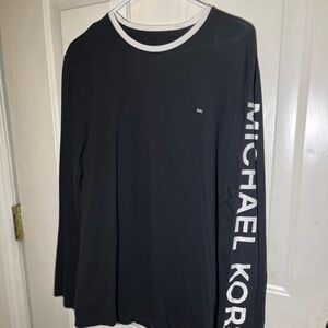 Michael Kors Black and White Logo Sleeve Shirt